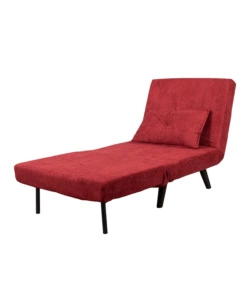 POLTRONA LETTO "QUEEN" IN TESSUTO BURGUNDY, 77x77X85 CM